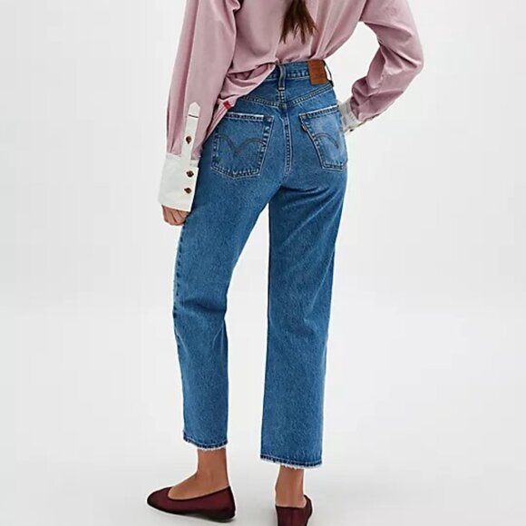 Levi's Ribcage Straight Ankle Jeans Color Live For The Music Regular Fit - Picture 3 of 6